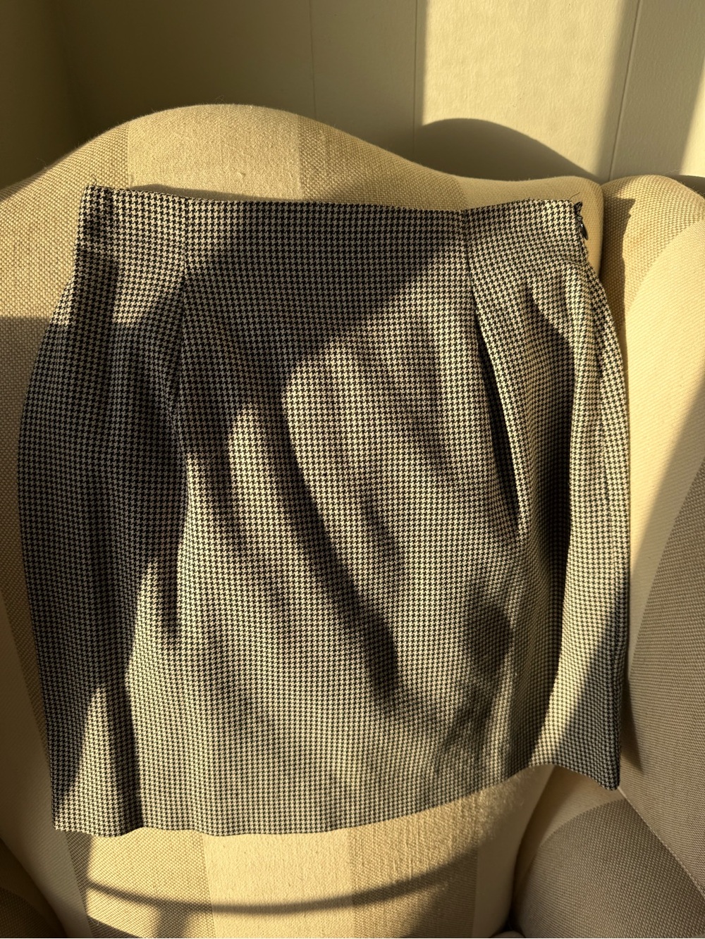 Vintage Anne Taylor Houndstooth Pencil Skirt - Black & White